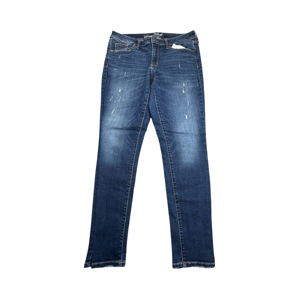 Universal Thread Jeans Womens 10/30R Blue Mid Rise Skinny Distressed Denim‎